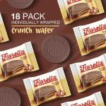 Fiorella Crunch Wafer - Delicious Crunchy Wafer Coated with Chocolate (Hazelnut), Pack of 18