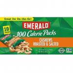 Emerald Nuts, Cashews Roasted and Salted 100 Calorie Packs, 0.62 Oz, 10 Ct